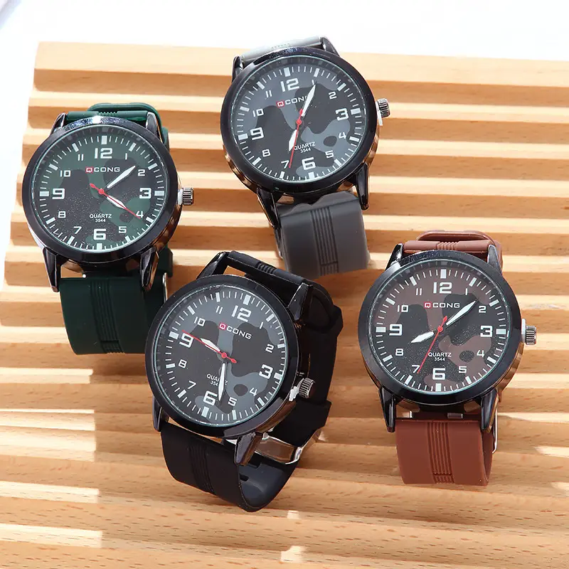 Men Waterproof Quartz Watch with Silicone Strap 10mm — feature 1