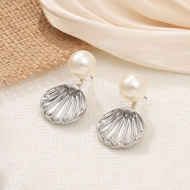 Gold Shell Pearl Earrings for Women Elegant Ocean Style - Image 6