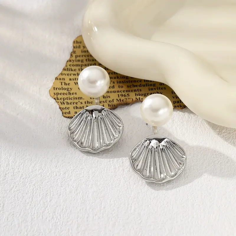 Gold Shell Pearl Earrings for Women Elegant Ocean Style — feature 6