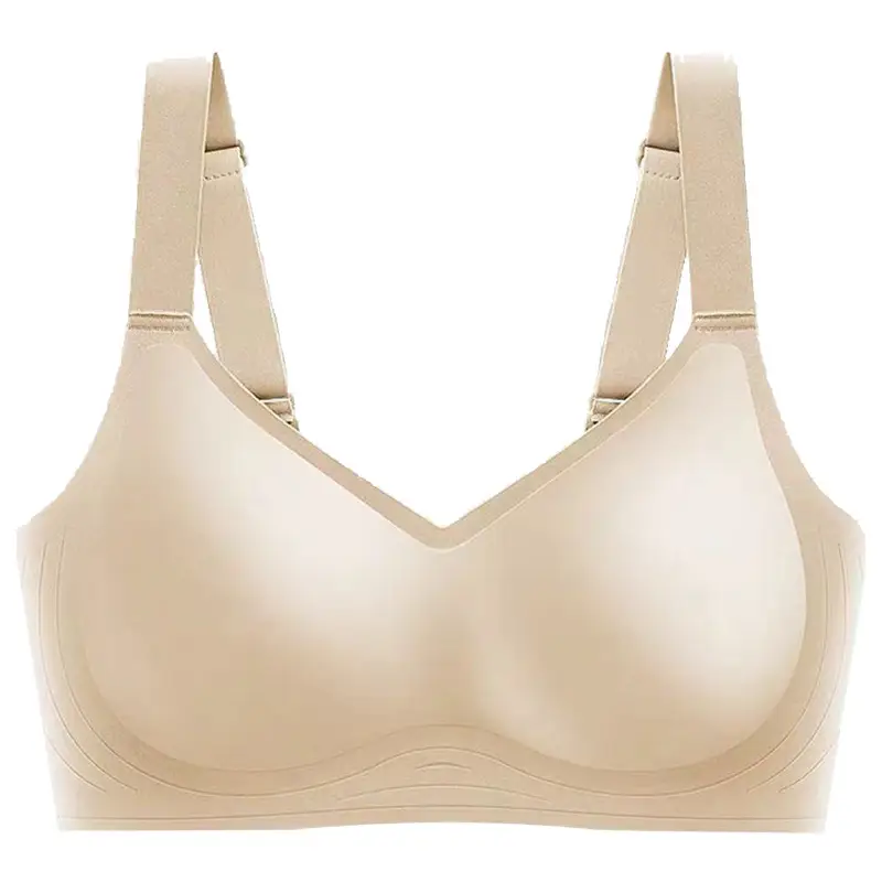 Foreign Trade Export Jelly Underwear Women's Soft and Comfortable Big Chest Shown Small Pull Upper Bracket Traceless Cross-border plus size Bra