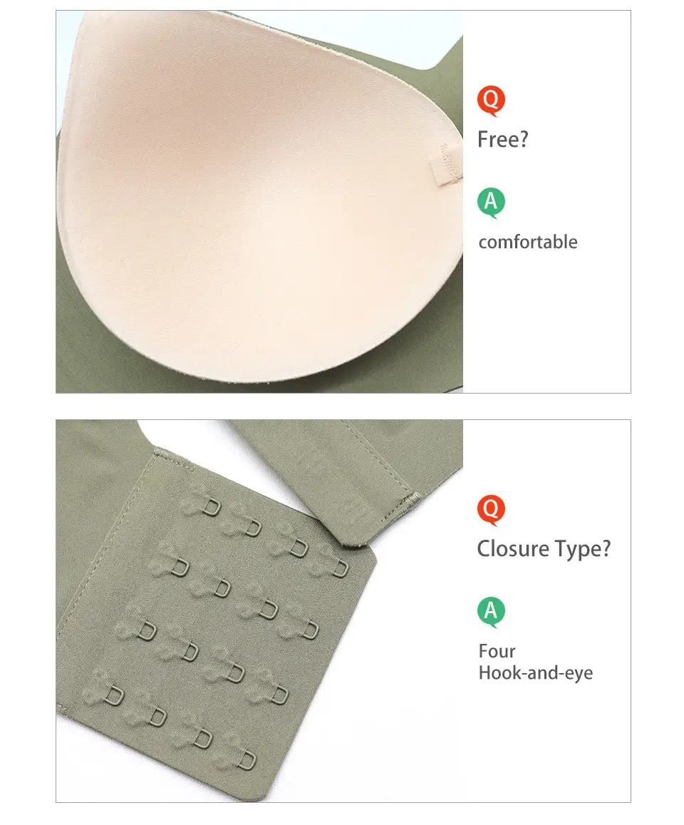 Foreign Trade Export Jelly Underwear Women's Soft and Comfortable Big Chest Shown Small Pull Upper Bracket Traceless Cross-border plus size Bra — feature 8