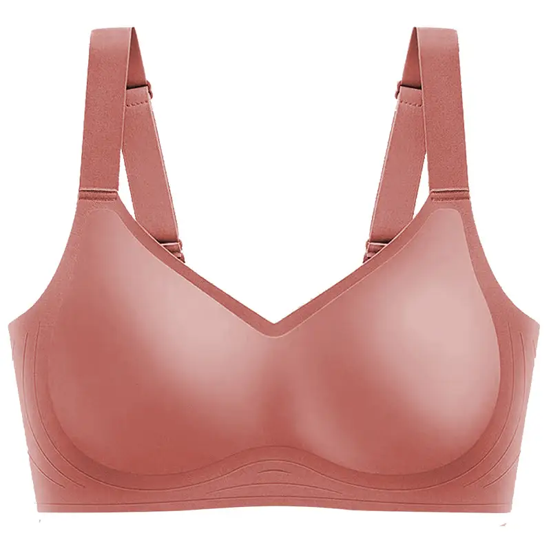 Foreign Trade Export Jelly Underwear Women's Soft and Comfortable Big Chest Shown Small Pull Upper Bracket Traceless Cross-border plus size Bra
