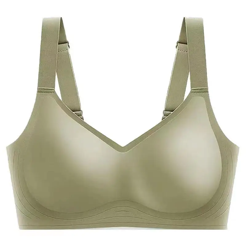 Foreign Trade Export Jelly Underwear Women's Soft and Comfortable Big Chest Shown Small Pull Upper Bracket Traceless Cross-border plus size Bra