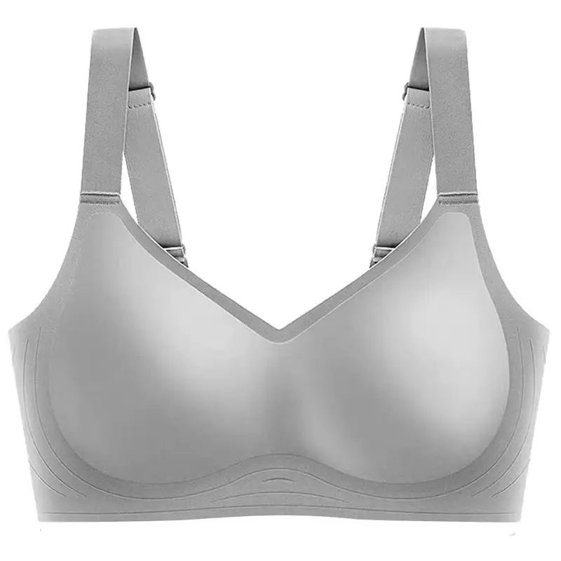 Foreign Trade Export Jelly Underwear Women's Soft and Comfortable Big Chest Shown Small Pull Upper Bracket Traceless Cross-border plus size Bra