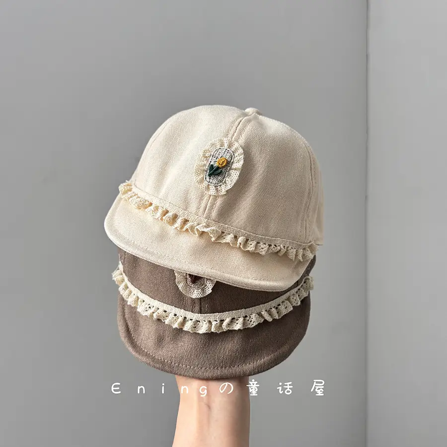 Retro Princess Duck Tongue Hat for Baby Girls Sun Cover Cap - Image 3