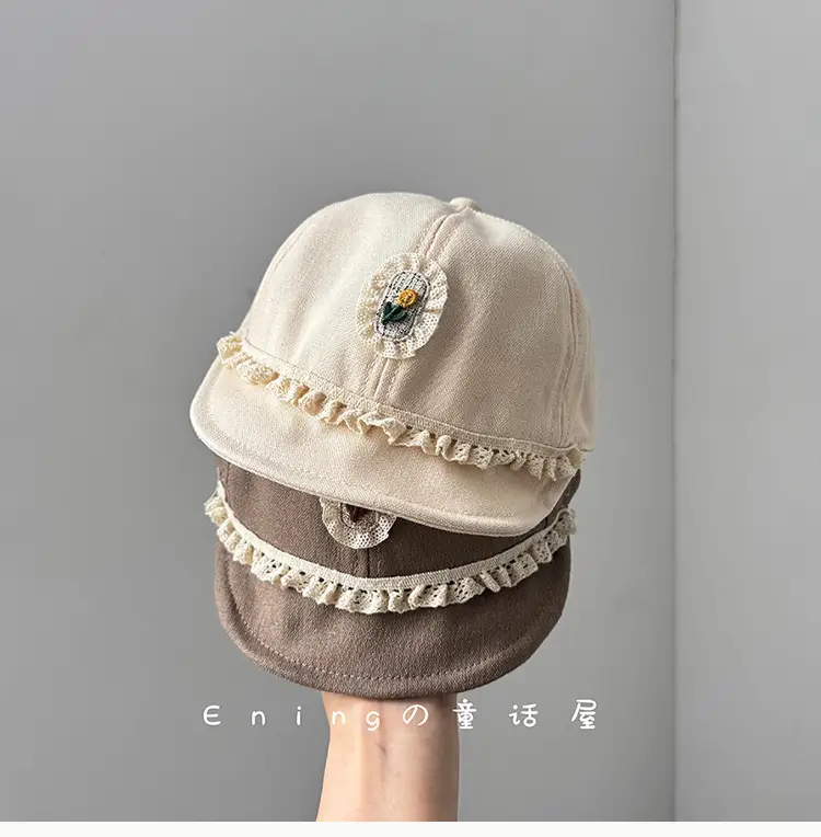 Retro Princess Duck Tongue Hat for Baby Girls Sun Cover Cap — feature 1
