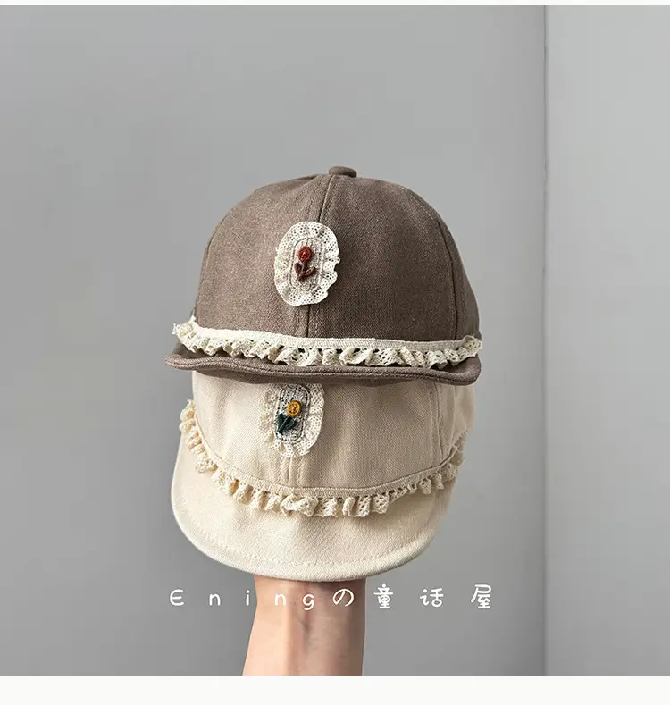 Retro Princess Duck Tongue Hat for Baby Girls Sun Cover Cap — feature 5