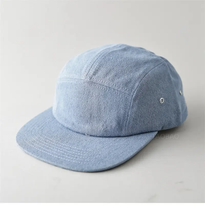 Black Flat Brim Denim Cap with Duckling Print - Image 6