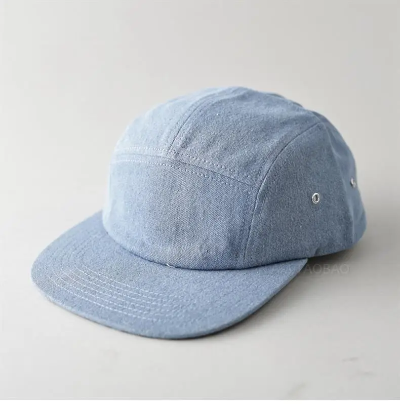 Black Flat Brim Denim Cap with Duckling Print — feature 4