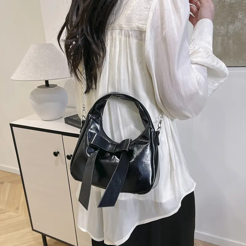 Pink Bow Shoulder Bag for Women - Image 7
