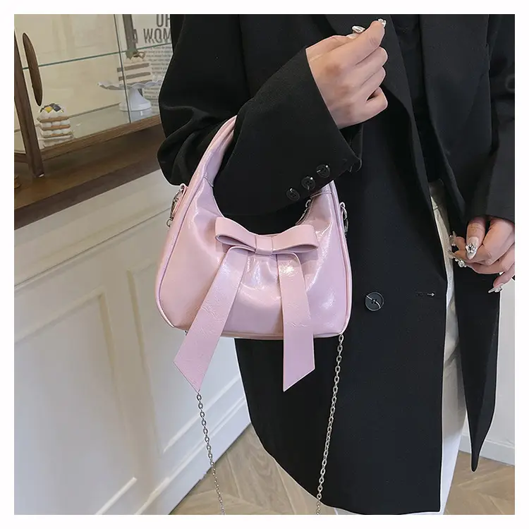 Pink Bow Shoulder Bag for Women — feature 14