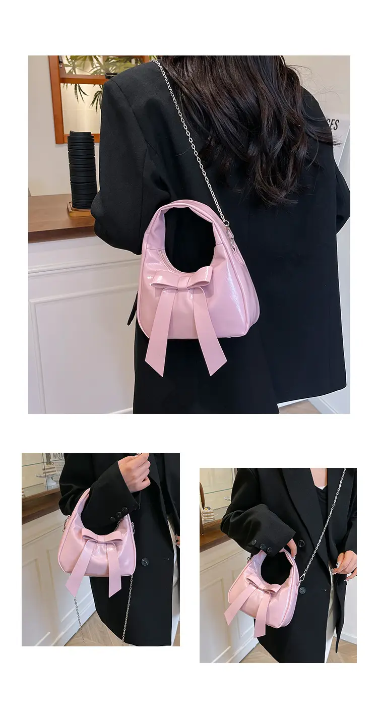 Pink Bow Shoulder Bag for Women — feature 27