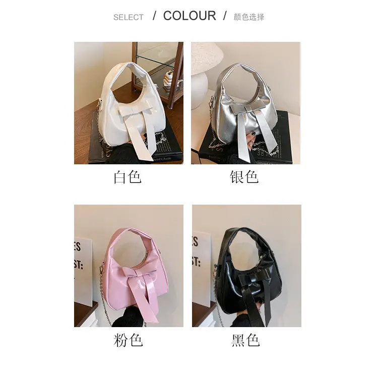 Pink Bow Shoulder Bag for Women — feature 3