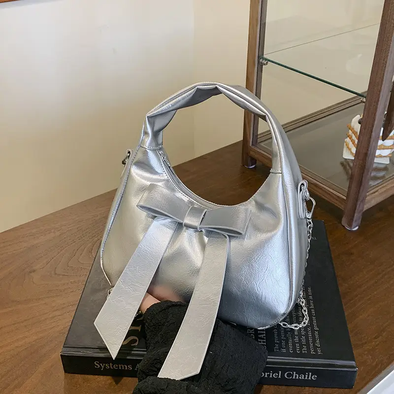 Pink Bow Shoulder Bag for Women - Image 4