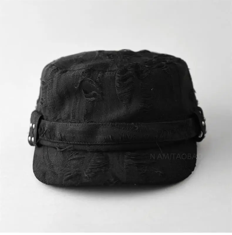 Retro Ripped White Letter Embroidered Cap Women — feature 8