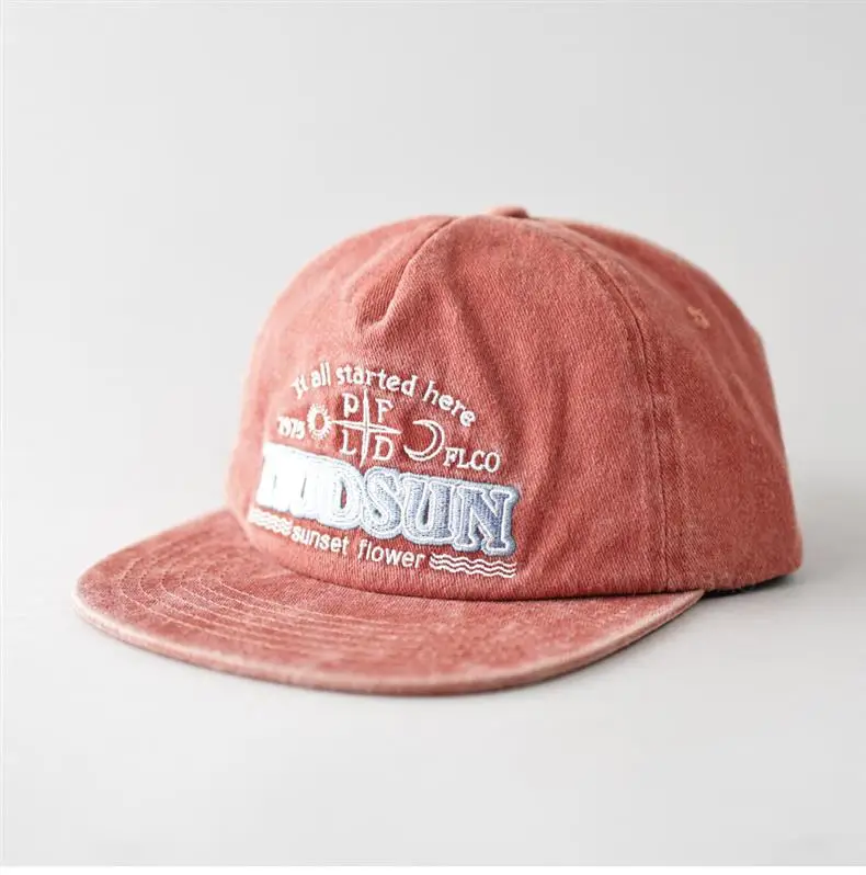 Men's Pink Hooded Cap with "Huds Stout" Embroidery — feature 1