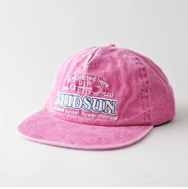 Men's Pink Hooded Cap with "Huds Stout" Embroidery — feature 4