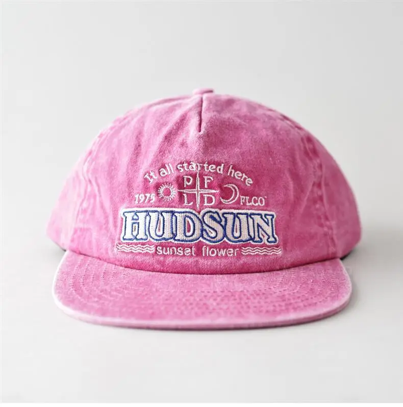 Men's Pink Hooded Cap with "Huds Stout" Embroidery — feature 5