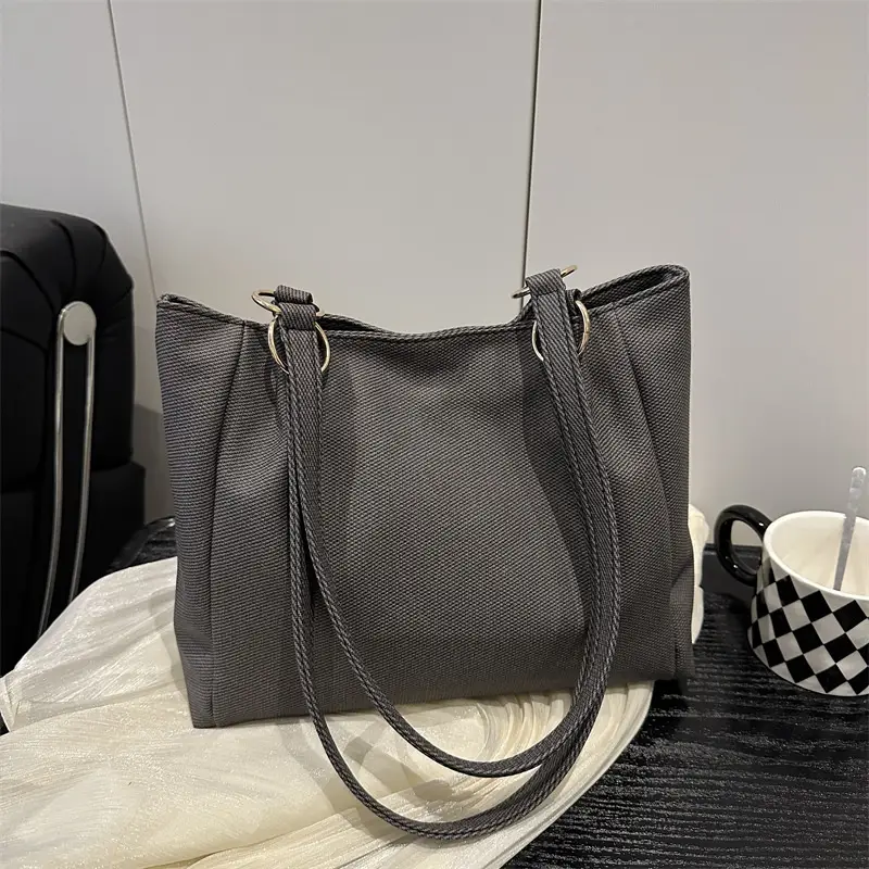 Women Beige Textured Shoulder Bag Large Capacity 2025 - Image 7