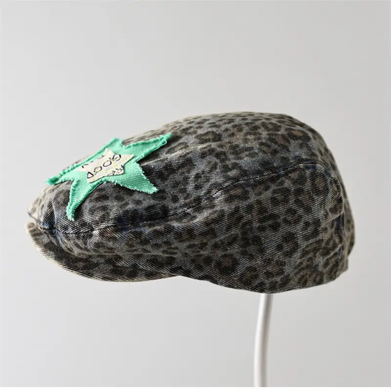 Star Leopard Print Forward Hat Women's Fashion