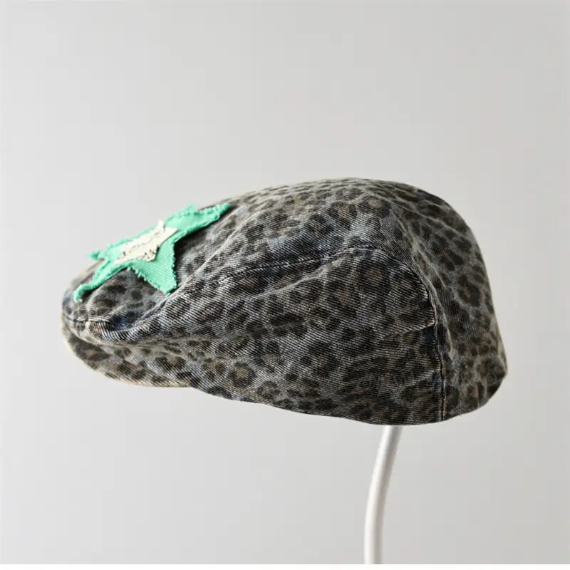 Star Leopard Print Forward Hat Women's Fashion