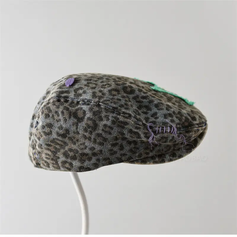 Star Leopard Print Forward Hat Women's Fashion