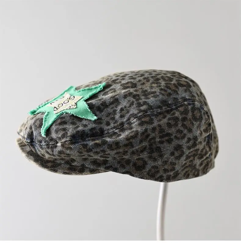 Star Leopard Print Forward Hat Women's Fashion — feature 2