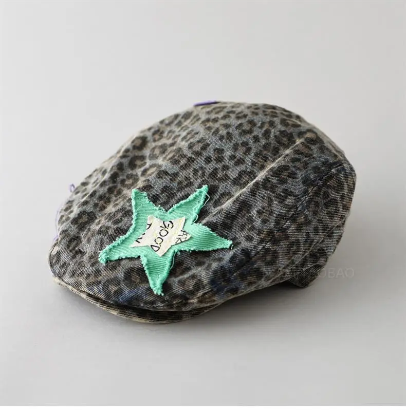 Star Leopard Print Forward Hat Women's Fashion — feature 4