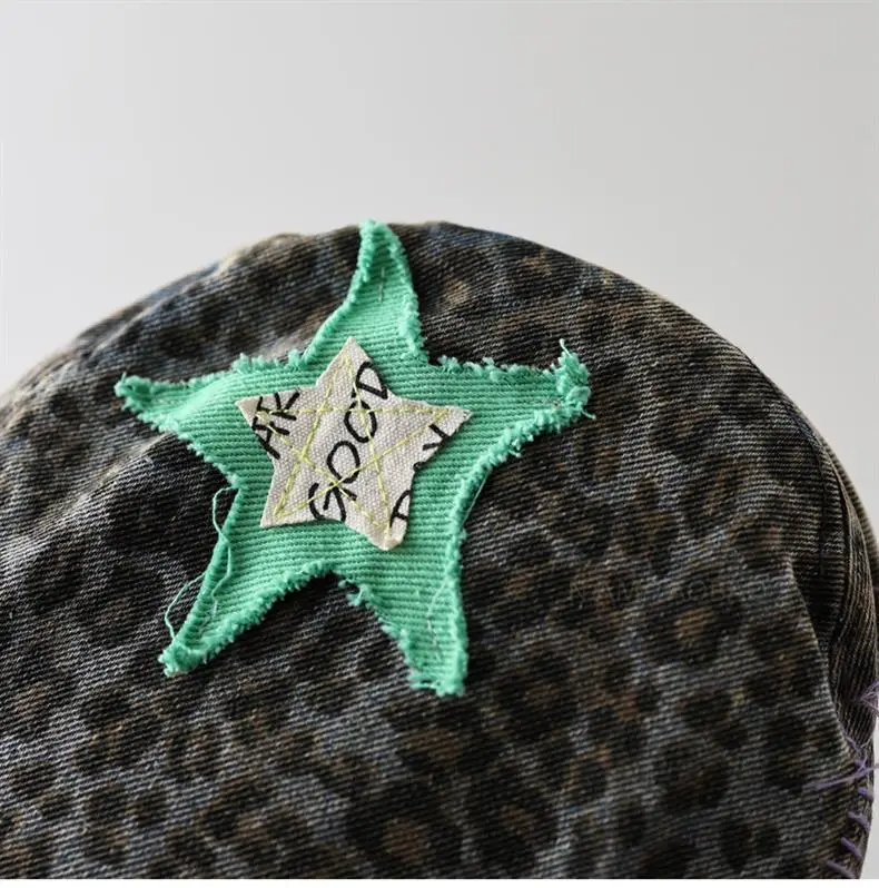 Star Leopard Print Forward Hat Women's Fashion — feature 6