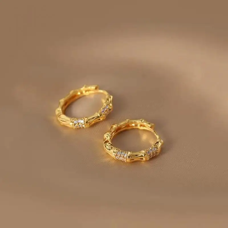 Gold Plated Earrings for Women with Diamond Accents