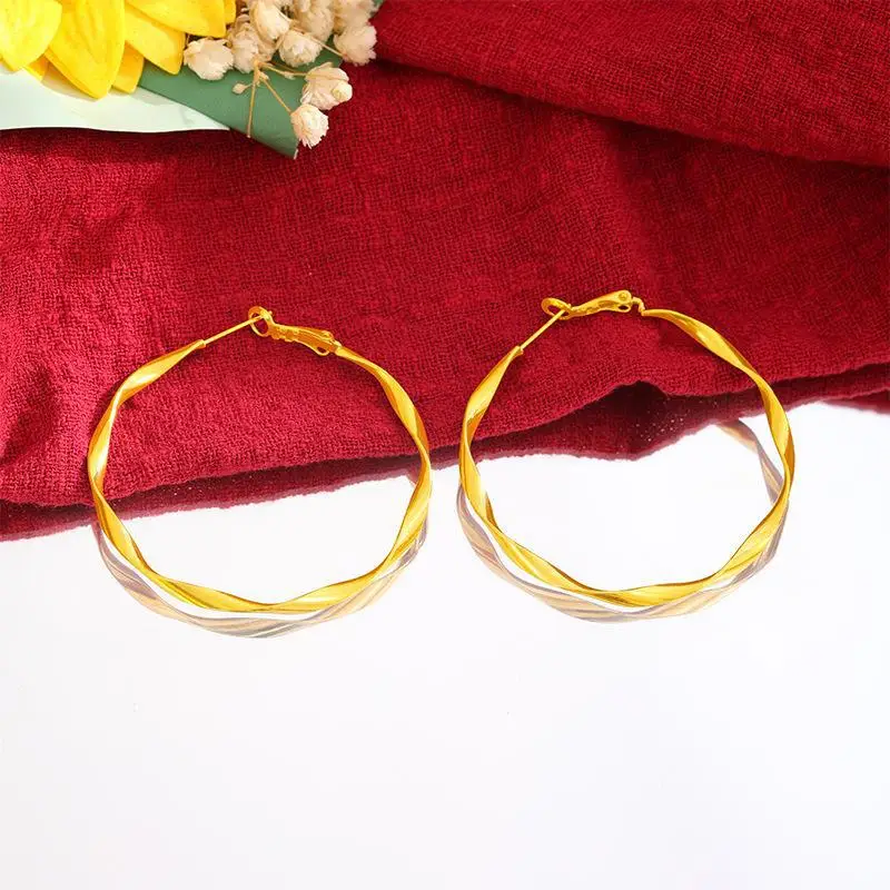 Gold Plated Earrings for Women with Diamond Accents