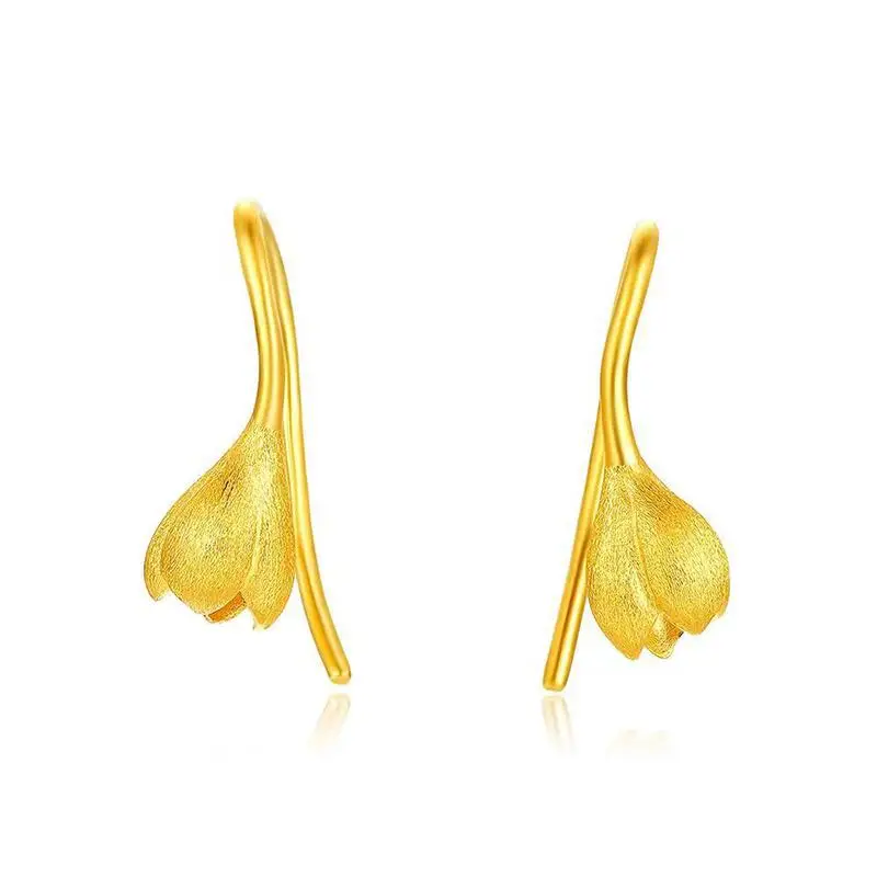 Gold Plated Earrings for Women with Diamond Accents