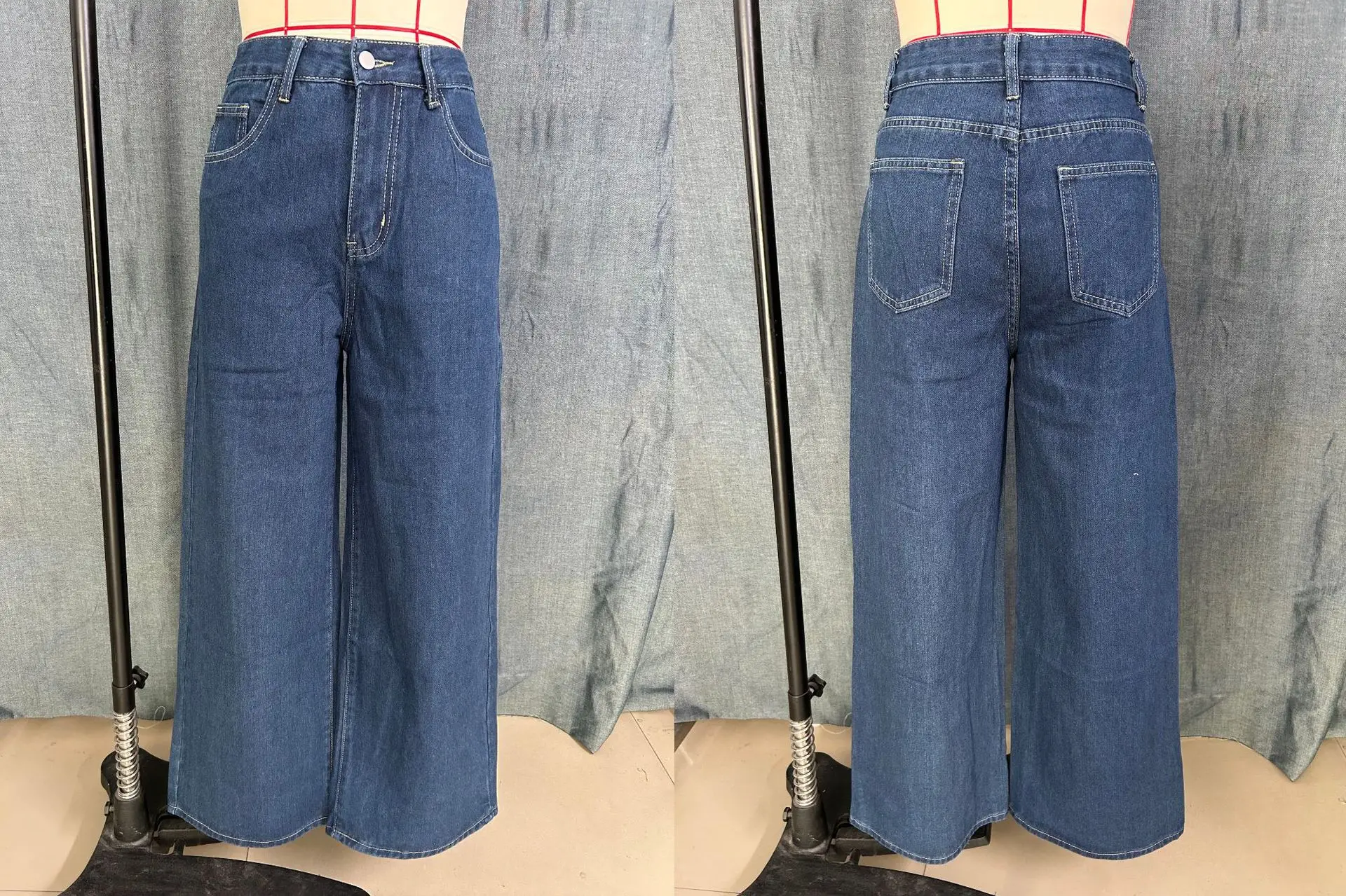 Dark Blue Flared Jeans for Women High Waist Slimming — feature 15