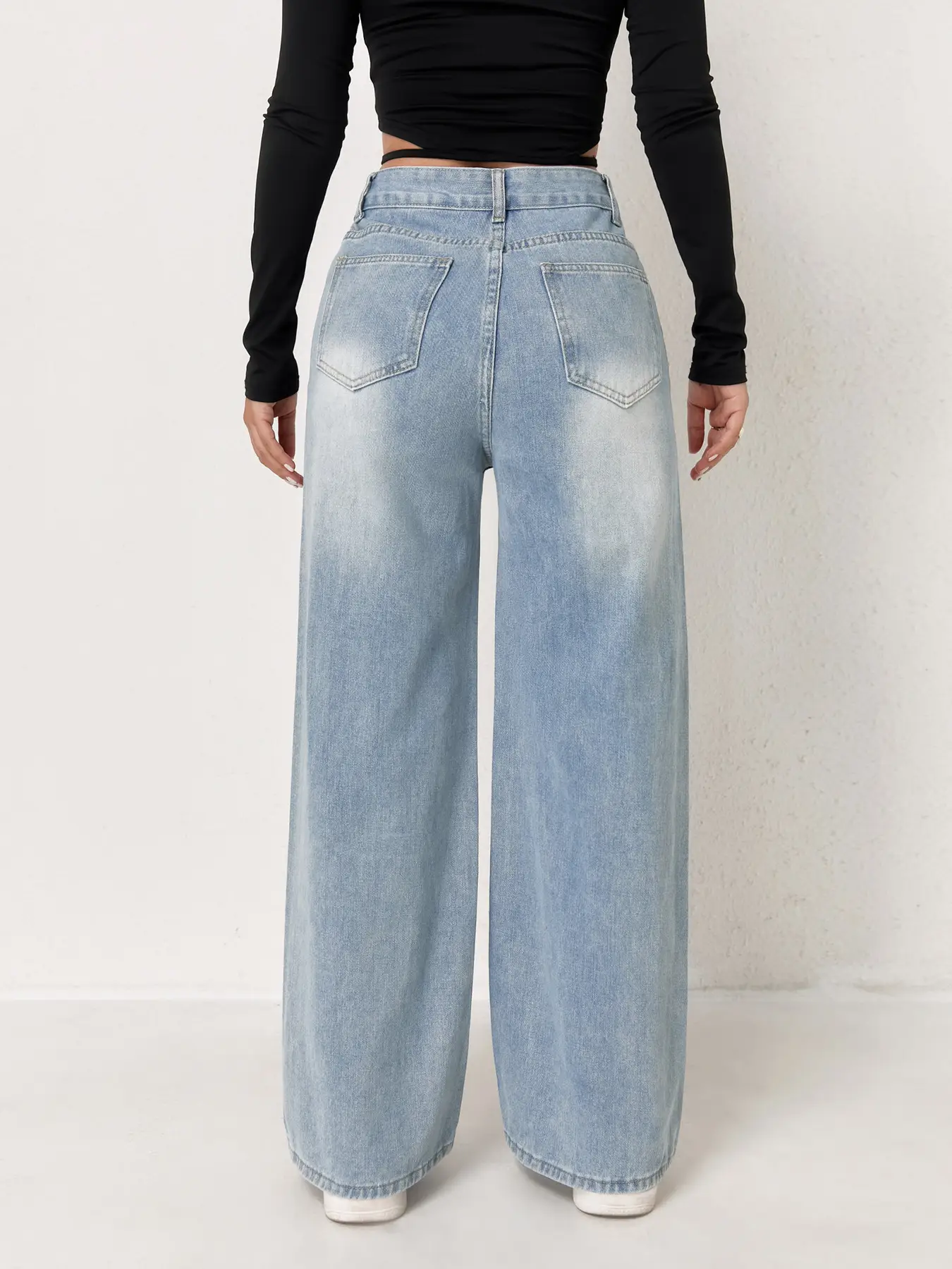 Dark Blue Flared Jeans for Women High Waist Slimming — feature 8