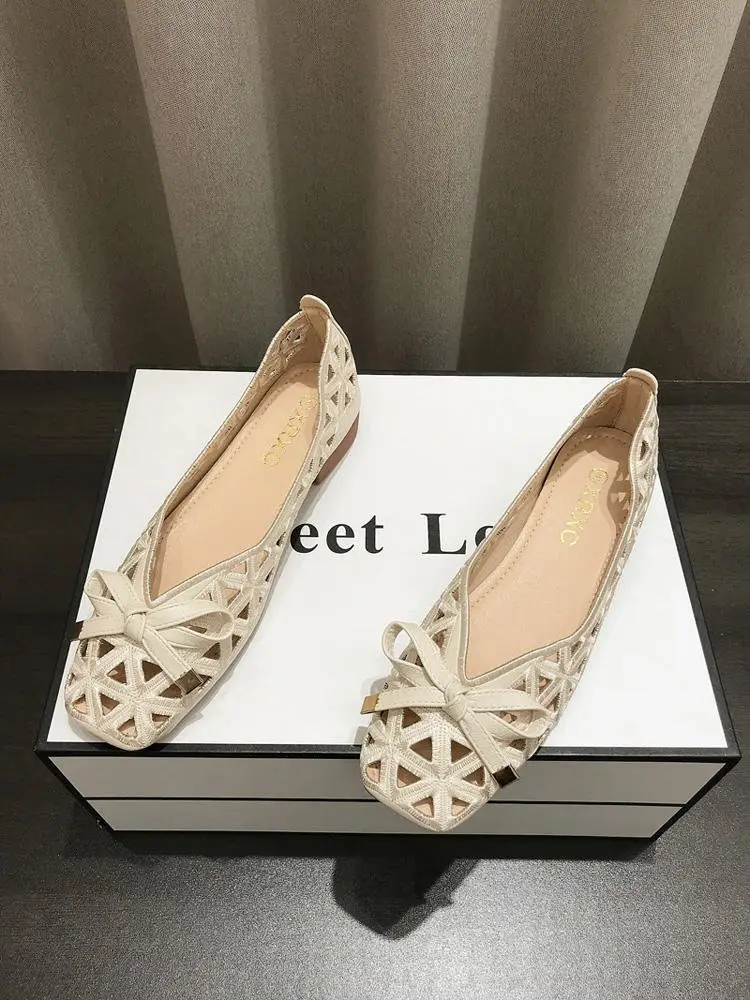 Spring and summer new soft bottom soft surface shallow mouth square head popular women's shoes all-match baotou one pedal low heel hole sandals women — feature 10