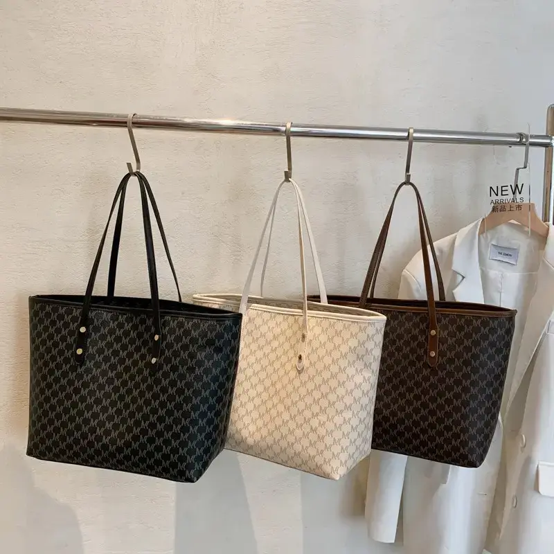 Retro Cross-Brand Women's Large Tote Bag Brown Brown Leather Handle — feature 7