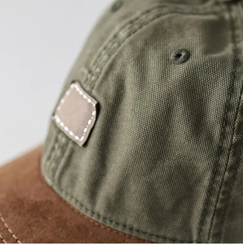 Men's Vintage Suede Baseball Cap Tan Sunshade — feature 11