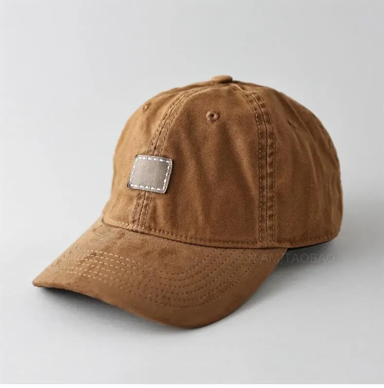 Men's Vintage Suede Baseball Cap Tan Sunshade — feature 3