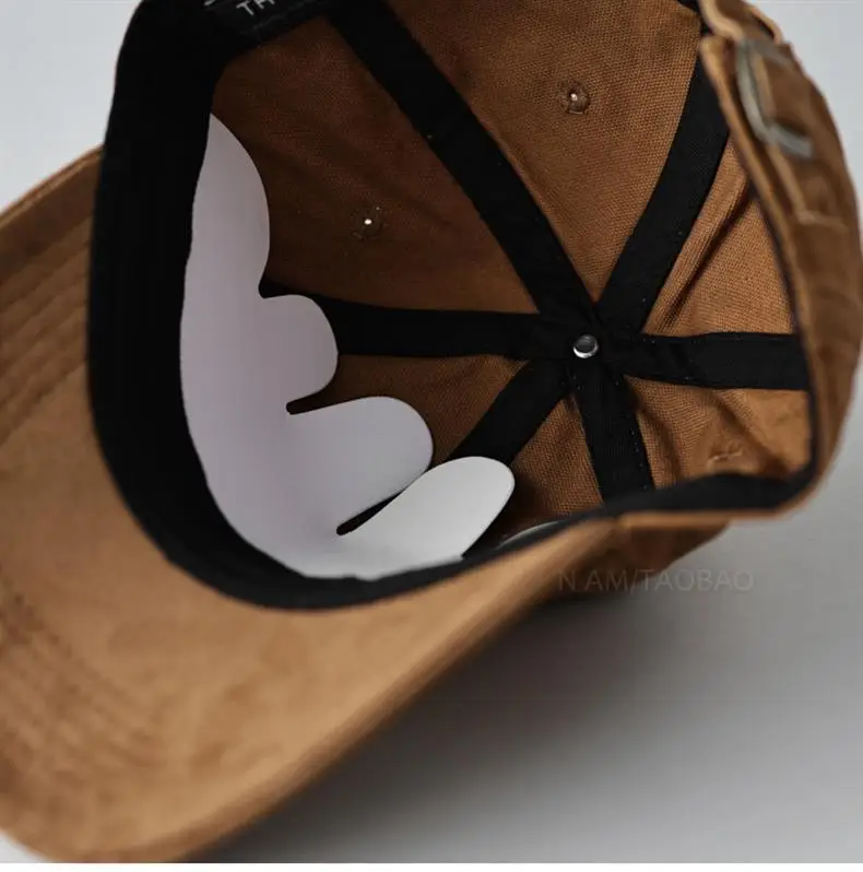 Men's Vintage Suede Baseball Cap Tan Sunshade — feature 9