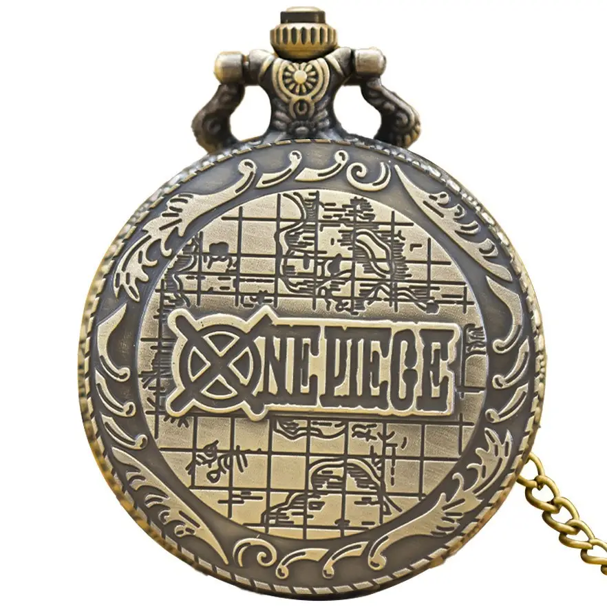 Vintage Pirate Skull Pocket Watch with Chain Strap