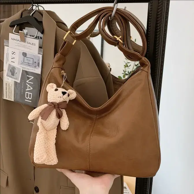 Brown Soft Leather Shoulder Bag for Women 2025 - Image 5