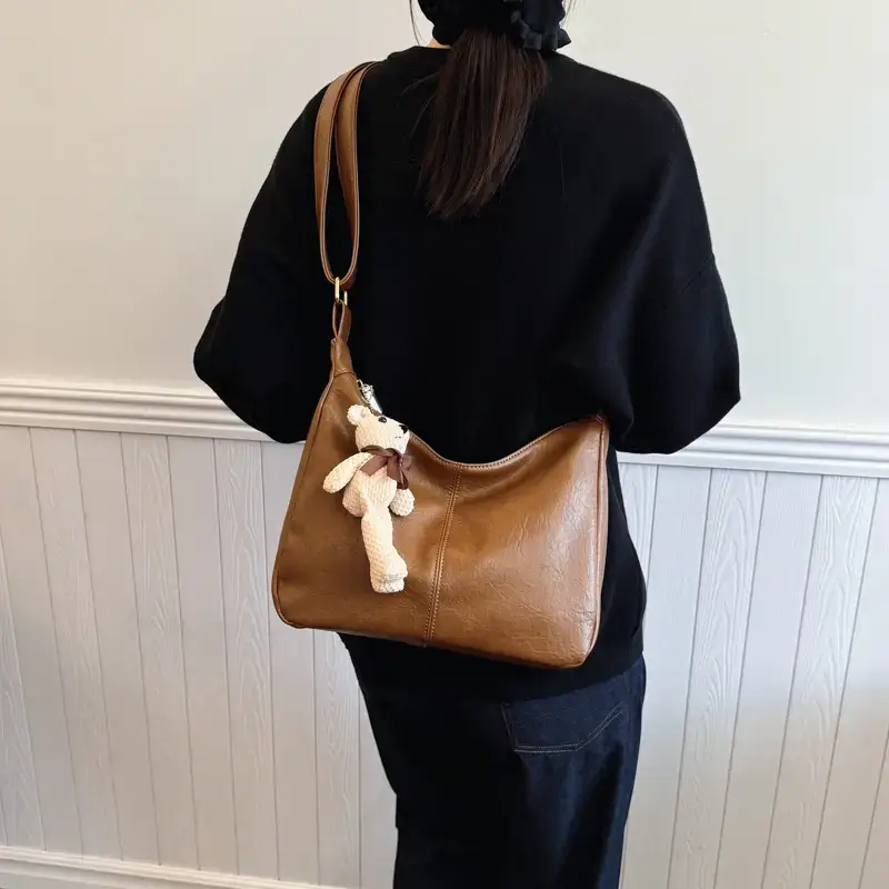 Brown Soft Leather Shoulder Bag for Women 2025 - Image 7