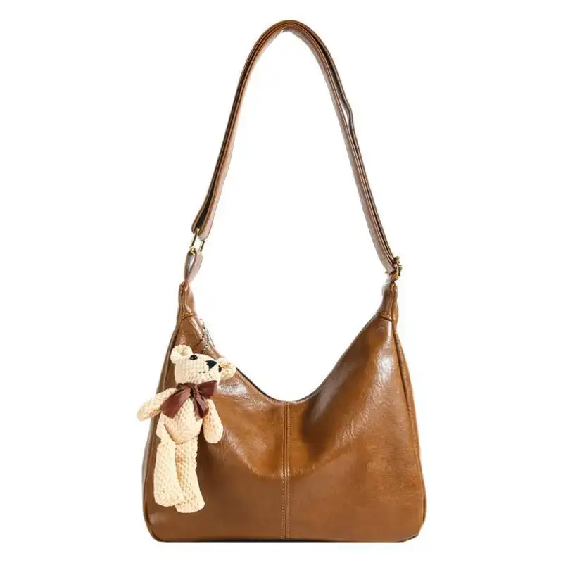 Brown Soft Leather Shoulder Bag for Women 2025 - Image 9