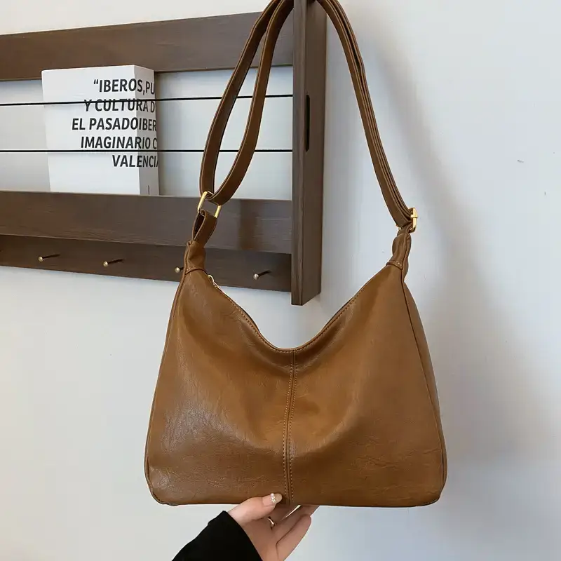 Brown Soft Leather Shoulder Bag for Women 2025 - Image 2