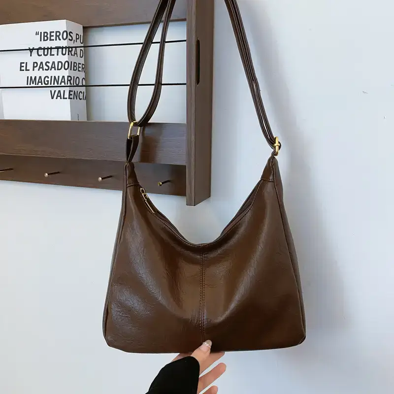 Brown Soft Leather Shoulder Bag for Women 2025 - Image 3