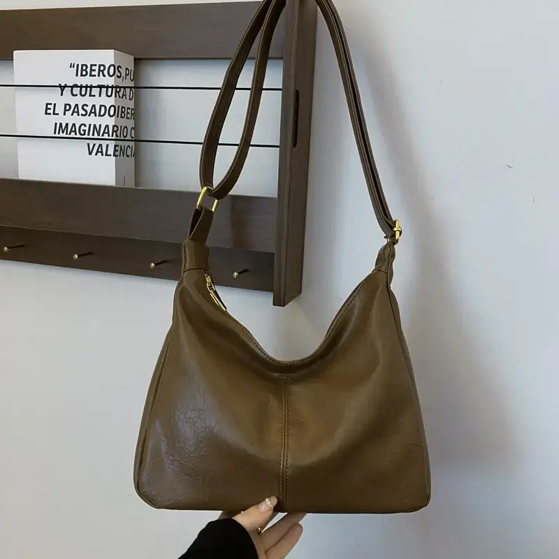 Brown Soft Leather Shoulder Bag for Women 2025 - Image 4