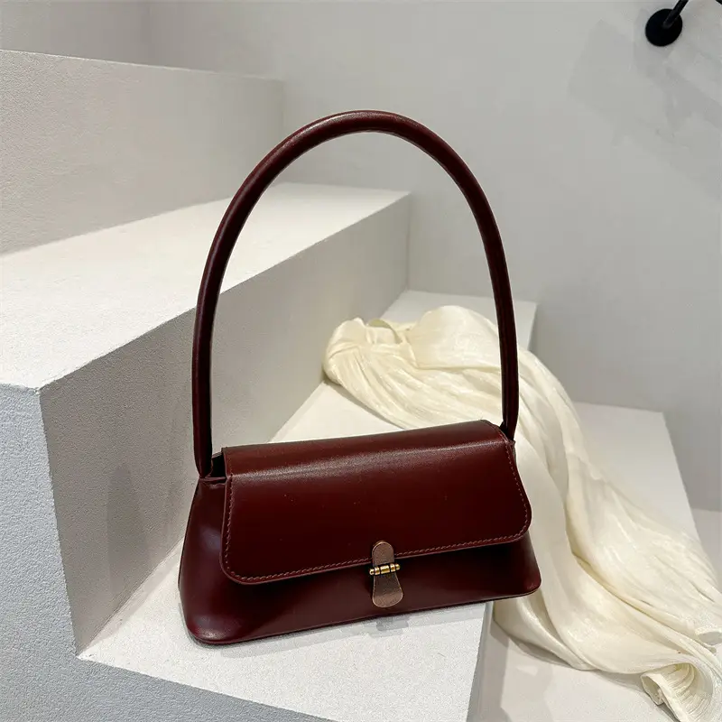 Women's Vintage Niche Leather Shoulder Bag Beige 2025 - Image 8
