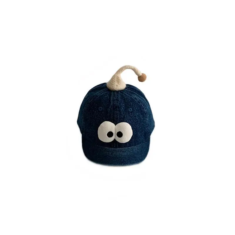 Cute Blue Denim Cap with Big Eyes for Boys Girls - Image 8