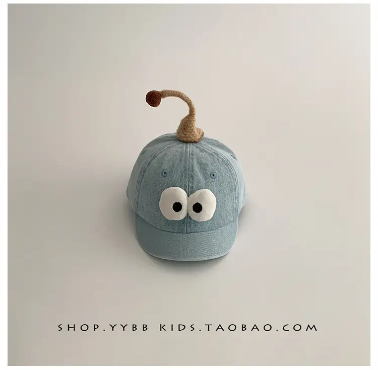 Cute Blue Denim Cap with Big Eyes for Boys Girls — feature 10