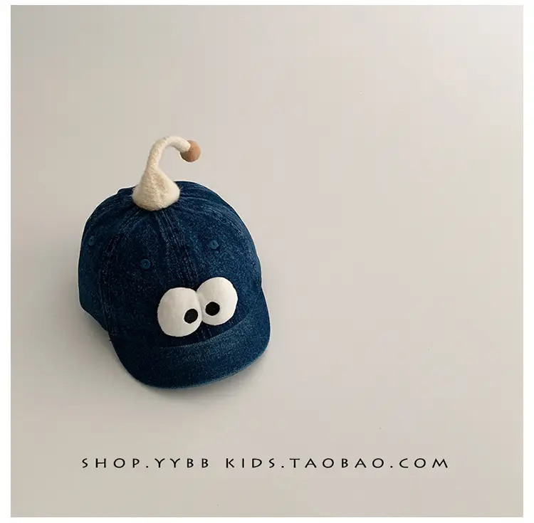 Cute Blue Denim Cap with Big Eyes for Boys Girls — feature 5